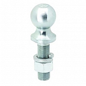 Tow Ready 2 inch Trailer Hitch Ball - 7500 GTW - 1 inch Diameter 3-3/8 inch Long Shank Zinc