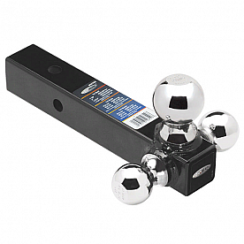 Tow Ready Tri-Ball Trailer Hitch Ball Mount 2 inch Square 8 inch Long Solid Shank 80799