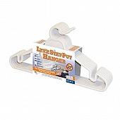 Tri-Lynx Clothes  Stay-Put Hangers White Polypropylene Set Of 6 - 1200W
