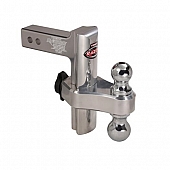 Trimax 2 inch Aluminum Adjustable Hitch 8 inch Drop in 1 inch Increments Dual Ball