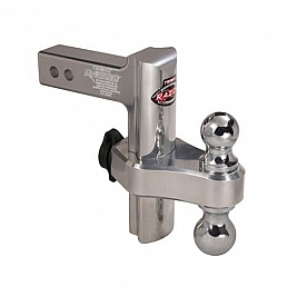 Trimax 2 inch Aluminum Adjustable Hitch 8 inch Drop in 1 inch Increments Dual Ball