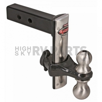 Trimax 2 inch RV Hitch Ball Mount Razor Adjustable 8 inch Drop in 1 inch Increments Dual Ball - TRZ8SFP