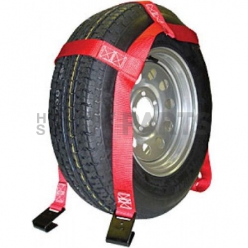 Ultra-Fab Tie Down Strap Fits 14 Inch To 16 Inch Tires 5000LB  Red