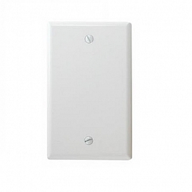 Diamond Group Blank Wall Plate, Screw-On Mounting - White