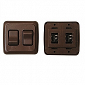 Diamond Group Double Contour On/Off Switch 125 V/ 16 Amp, SPST Brown