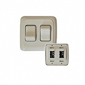 Diamond Group Double Contour On/Off Switch 125 V SPST White