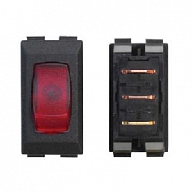 Diamond Group Illuminated On/Off 110V Switch SPST - Red/Black - Set of 3 - DG131PB