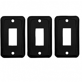 Diamond Group Switch Plate Cover Single Opening Black - Set Of 3