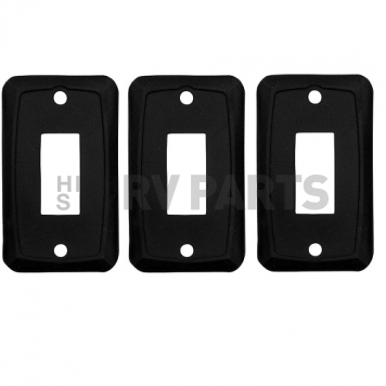 Diamond Group Switch Plate Cover Single Opening Black - Set Of 3