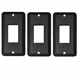 Diamond Group Switch Plate Cover, Single Opening, Waterproof Black Set Of 3