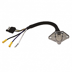 Valterra 12 inch Trailer Wiring Connector Adapter - 6-Way Pin To 4 Flat - A10-6034VP 