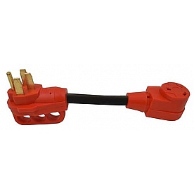 Valterra Mighty Cord 50AM-30AF Adapter Cord with Handle, 12″, Red, Bulk - A10-5030F 
