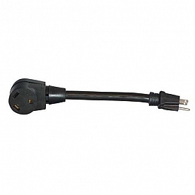 Valterra RV Power Cord Adapter, 15 Amp Male to 30 Amp Female, Black 12 inch - A10-1530BK