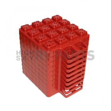 Valterra Stackers Leveling Block Red Plastic - Set of 10 with Storage Bag A10-0920 