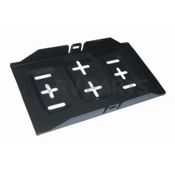 Slotted Group 24 RV Battery Tray Black Vinyl Coated Metal