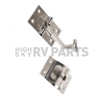 RV Entry Door Holder 45 Degree Angled Silver-1