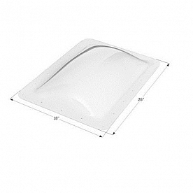 Icon Skylight, 4 inch Bubble Type Rectangular White Opening 14 inch x 22 inch