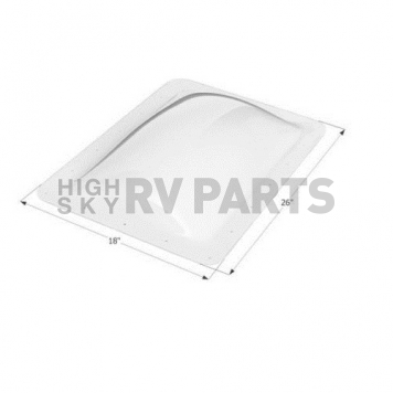 Icon Skylight, 4 inch Bubble Type Rectangular White Opening 14 inch x 22 inch