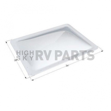 Icon Skylight 4 inch Bubble Type Rectangular White Opening 22 inch x 30 inch