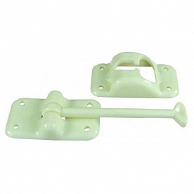 Door Catch 3-1/2 inch Colonial White Plastic T-Style