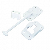 Door Catch T-Style 6 inch Polar White Plastic With Mounting Screws And Bumper