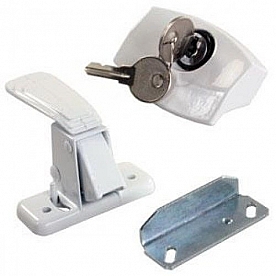 RV Entry Door Latch Universal - Keyed Alike - White - 11685