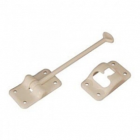 Door Catch T-Style Colonial White 6 inch Plastic - E237