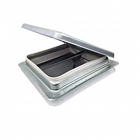Heng's Industries RV Roof Vent Manual - Silver - 14 Inch x 14 Inch - 75111-C1G1 
