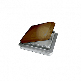 Heng's Industries RV Roof Vent Manual Opening Without Fan - Metal Base/ Amber Lid 73111-C1G1 