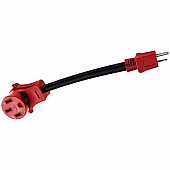 Valterra Mighty Cord 30AM-50AF Adapter Cord with Handle, 12″, Red, Carded - A10-3050FHVP 