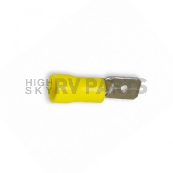 Wire Terminal End, 1/4 inch Vinyl Male Quick Disconnect 12-10 Ga. Yellow, Case Of 100