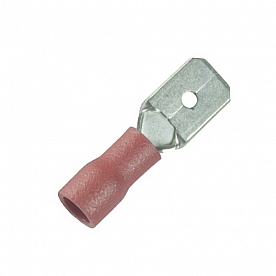 WirthCo Wire Terminal End 1/4 inch Male Quick Disconnect, 22-18 Ga Wire, Red 100 Pcs