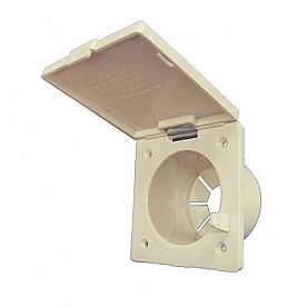 Zebra RV Cable Hatch, 1 inch Back Opening, Colonial White