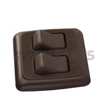 JR Products Multi Purpose Double On/Off Rocker Switch SPST - Brown With Bezel-1