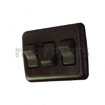 JR Products Multi Purpose Triple On/Off Rocker Switch SPST - Brown With Bezel-2