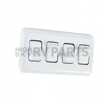 JR Products Multi Purpose Quad On/ Off Rocker Switch, 2 Terminals, SPST, White-2