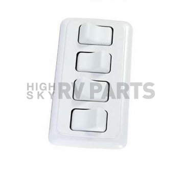 JR Products Multi Purpose Quad On/ Off Rocker Switch, 2 Terminals, SPST, White-3