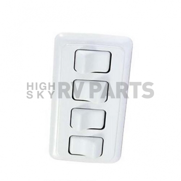 JR Products Multi Purpose Quad On/ Off Rocker Switch, 2 Terminals, SPST, White-1