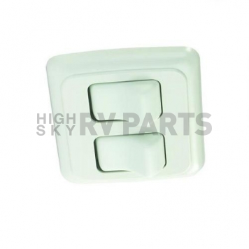 JR Products Multi Purpose Double On/Off Rocker Switch SPST - White With Bezel-3