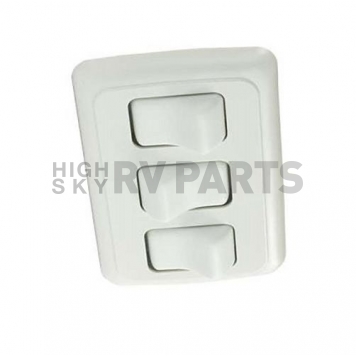 JR Products Multi Purpose Triple On/Off Rocker Switch SPST - White With Bezel-3