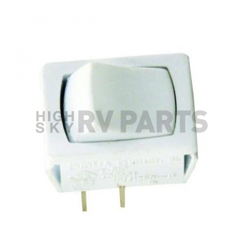 JR Products Mini On/ Off Rocker Switch, 2 Terminals, SPST, White 13645 -3