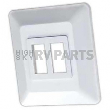 JR Products Double Switch Base & Faceplate , White-2