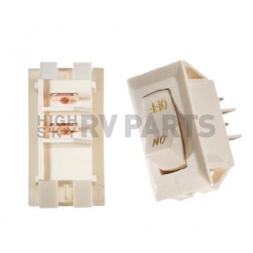 RV Designer Ivory Rocker Switch 10 A With Gold Text, ON/OFF - SPST - S279-2