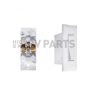 RV Designer Self Contained Contemporary Switch, With Cover-Plate 125 V, White S841-2