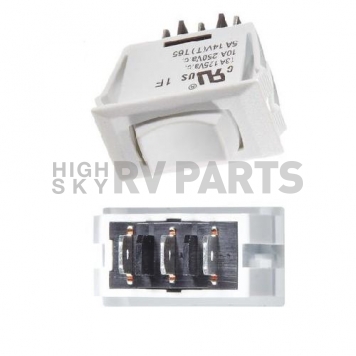 RV Designer White Rocker Switch, 10 A, Momentary On/Off/ Momentary On - SPDT - S345-1