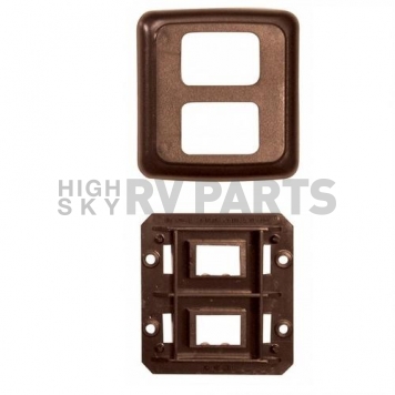 Diamond Group Double Switch Plate Cover - Brown-3