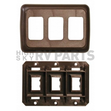 Diamond Group Triple Switch Plate Cover - Brown-3