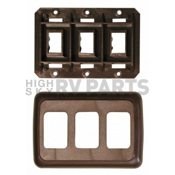 Diamond Group Triple Switch Plate Cover - Brown-1