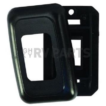 JR Products Single Switch Faceplate With Switch Base - Black 1/pkg-2