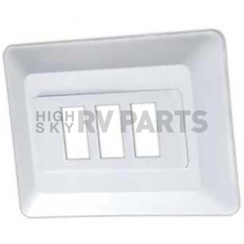 JR Products Triple Switch Base With Face Plate - White-2